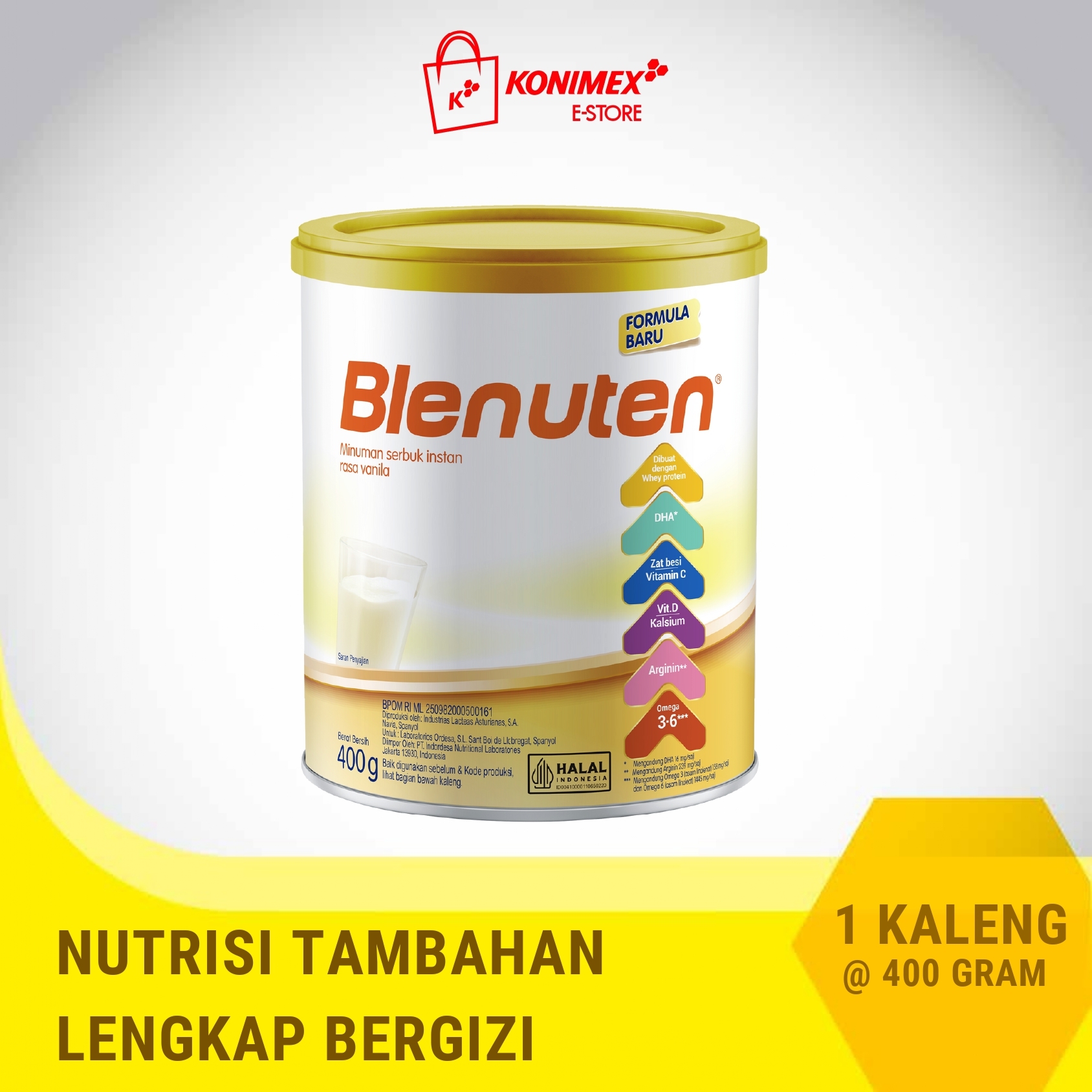 Blenuten Vanilla 400 gr Minuman Nutrisi Lengkap Seimbang Ber