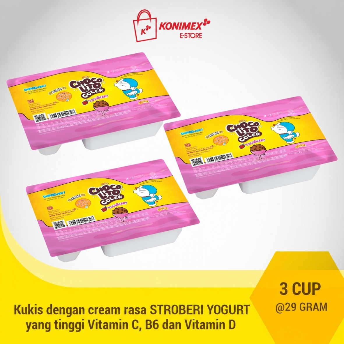 Chocolito Colek Yoguberry isi 3 Cup