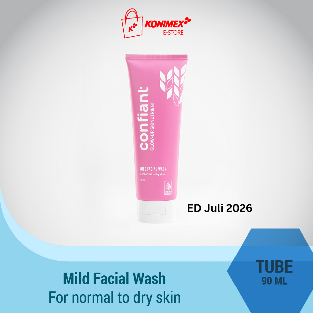 Confiant Mild Facial Wash - Kandungan Aloevera & Prebiotic u
