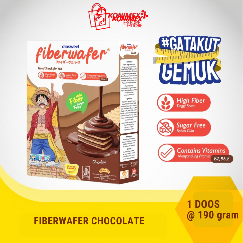 Diasweet Fiberwafer Chocolate 190G