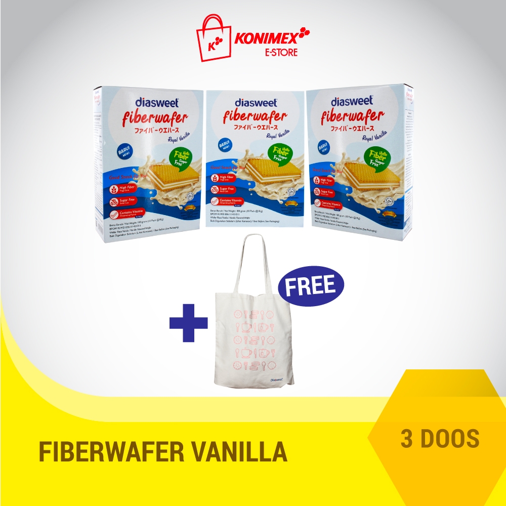 Diasweet Fiberwafer Vanilla 180G bonus Totebag