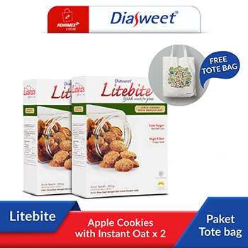 Diasweet Litebite Apple Cookies with Instant Oat 2 Dos bonus