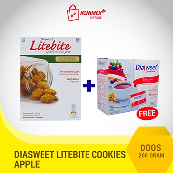 Diasweet Litebite Apple Cookies with Instant Oat+Sukralosa