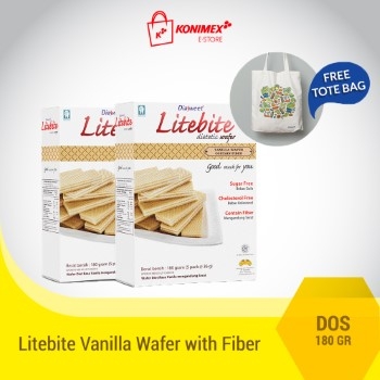 Diasweet Litebite Vanilla Wafer with Fiber 2 Dos bonus Toteb
