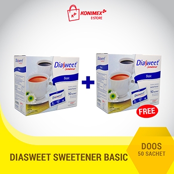 Diasweet Sweetener Basic Dos 50 sachet Bonus 1