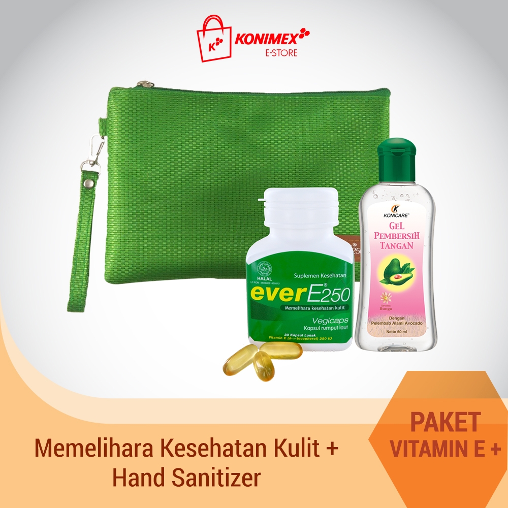 ever E250 botol & Konicare Pembersih Tangan Bonus Pouch