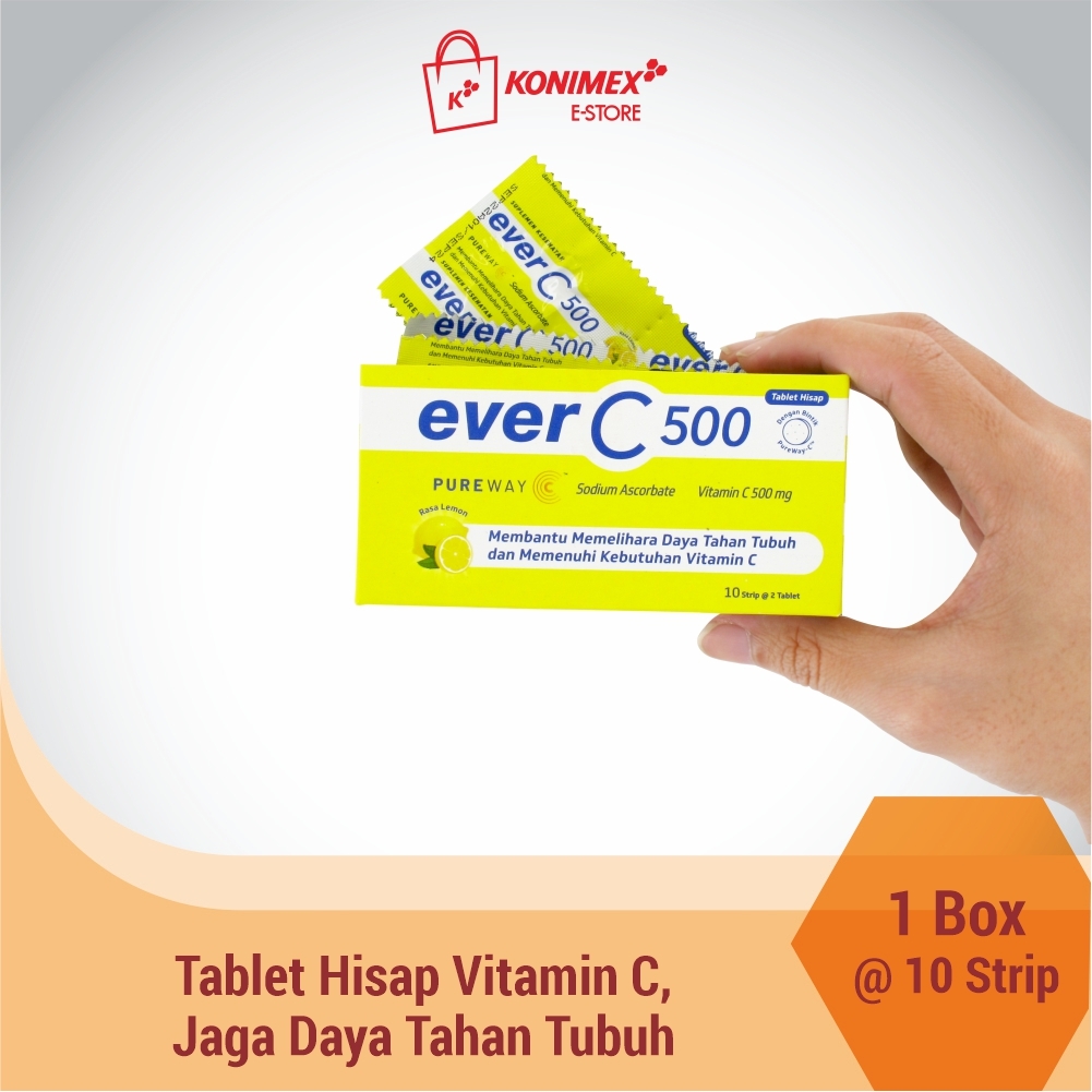 everC500 Lemon Box - 10 Strip Tablet Hisap Vitamin C 