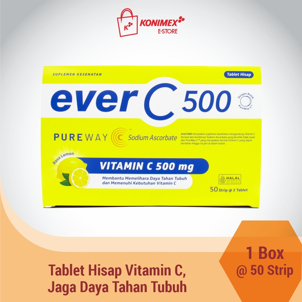 everC500 Lemon Box - 50 Strip Tablet Hisap Vitamin C