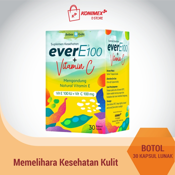 everE100 + Vit C Memelihara Kesehatan Kulit Botol isi 30 