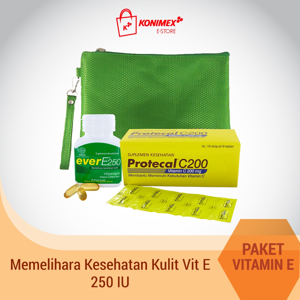 EverE250 Vitamin E Botol 30 + Doos 12 Bonus Pouch Cantik