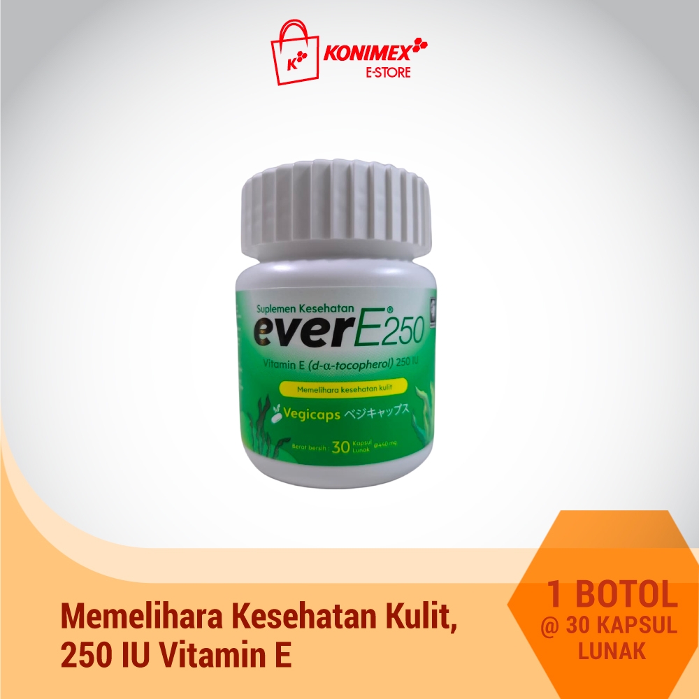 everE250 Vitamin E Botol Isi 30 Softcapsule Rumput Laut Kuli