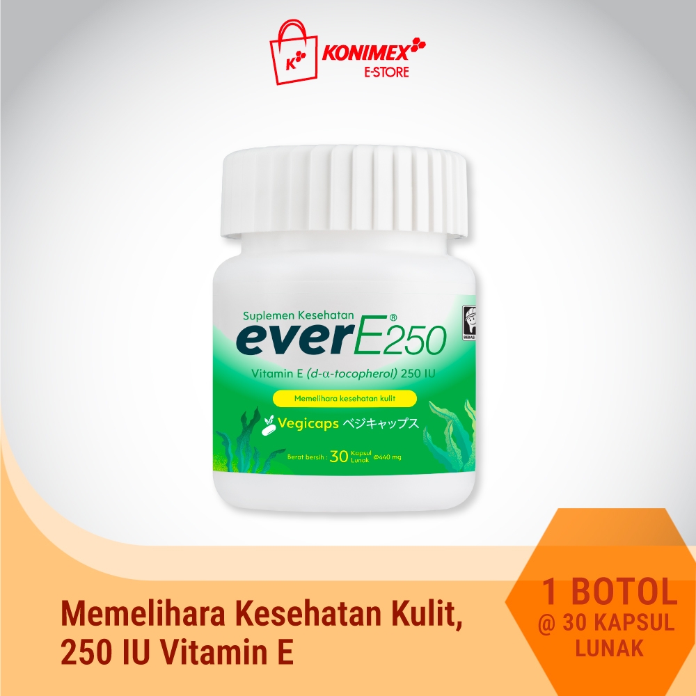 everE250 Vitamin E Botol Isi 30 Softcapsule Rumput Laut Kuli