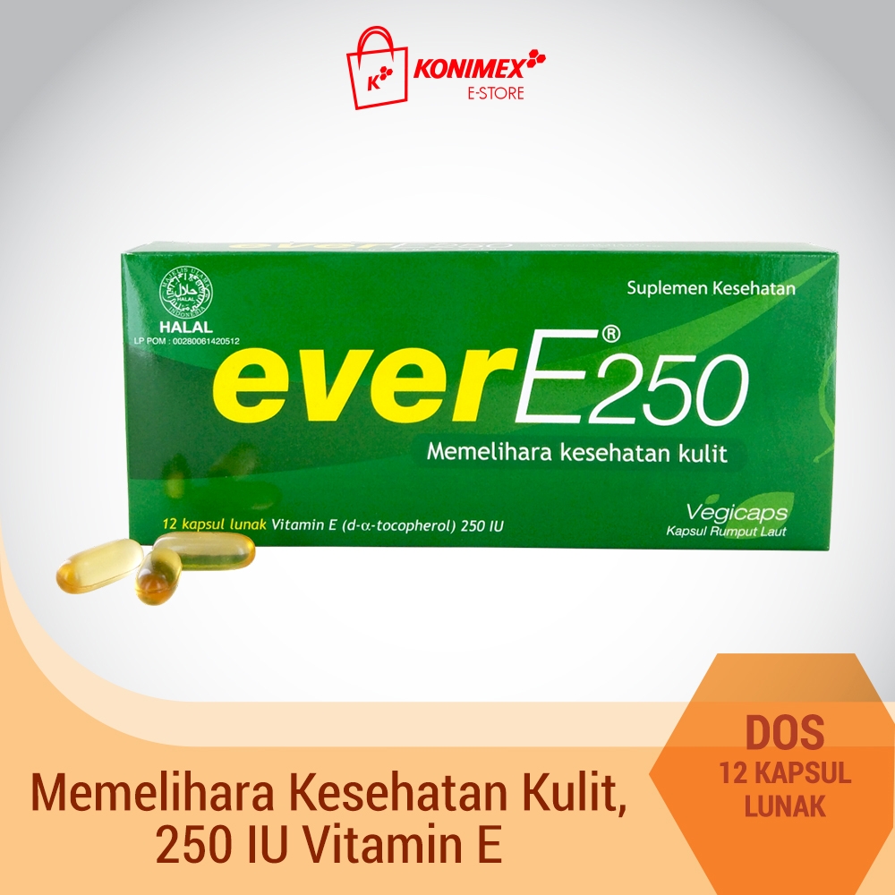 everE250 Vitamin E Softcapsule Rumput Laut Doos Isi 12