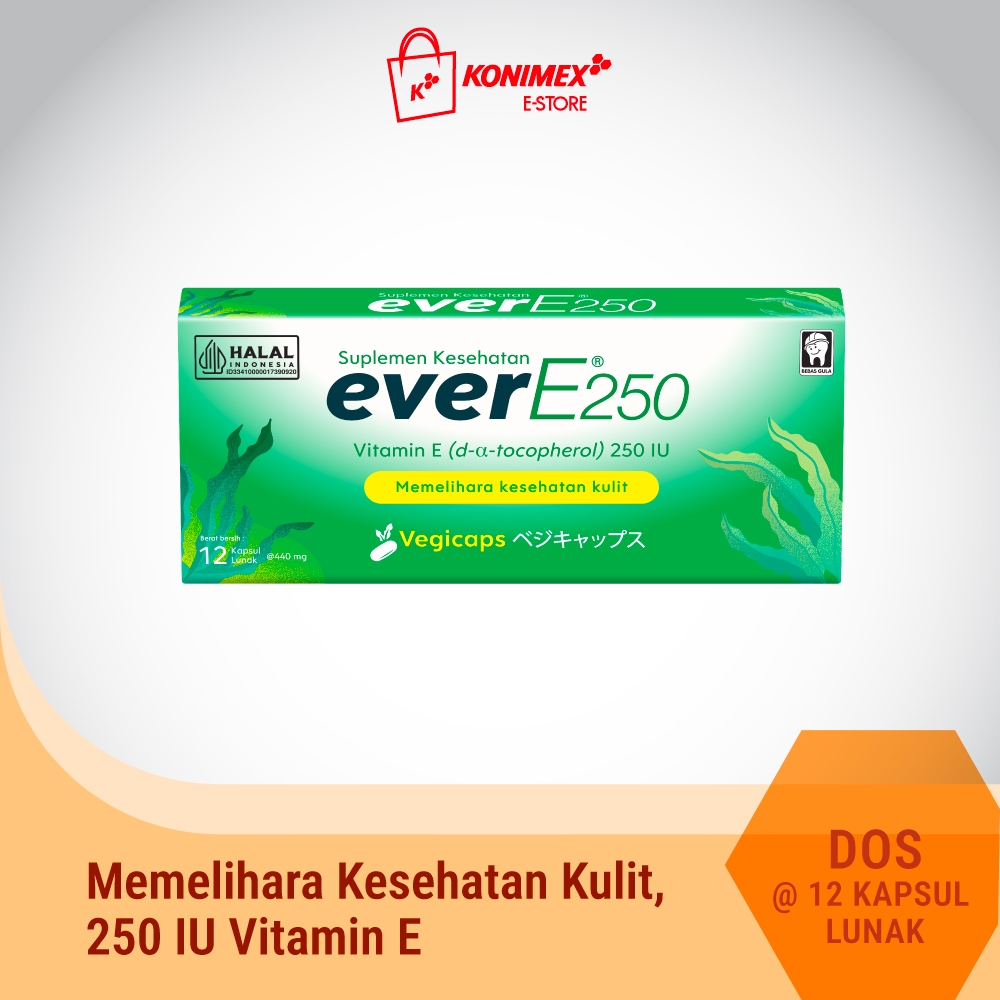 everE250 Vitamin E Softcapsule Rumput Laut Doos Isi 12