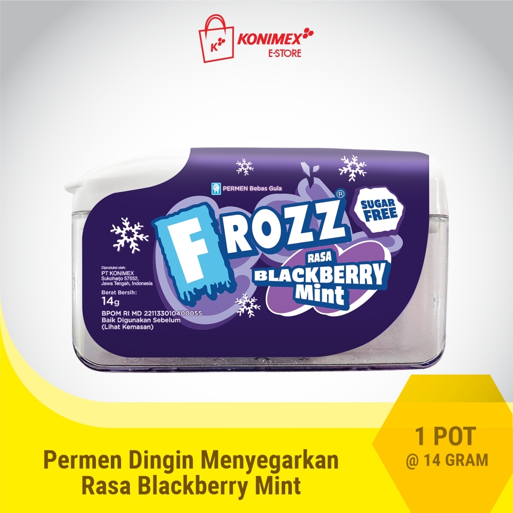 Frozz Blackberry permen bebas gula, rendah kalori dingin men