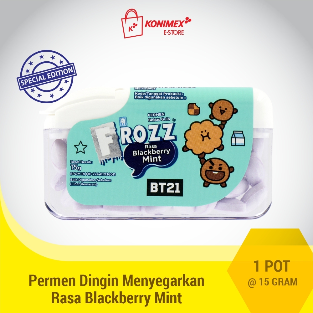 Frozz Blackberry permen bebas gula, rendah kalori dingin men