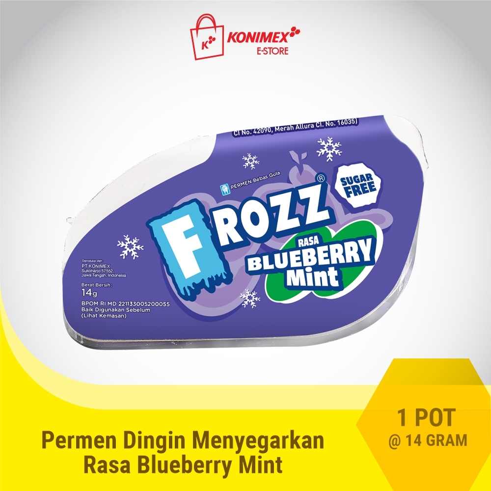Frozz Blueberry Mint bebas gula, rendah kalori & dingin meny