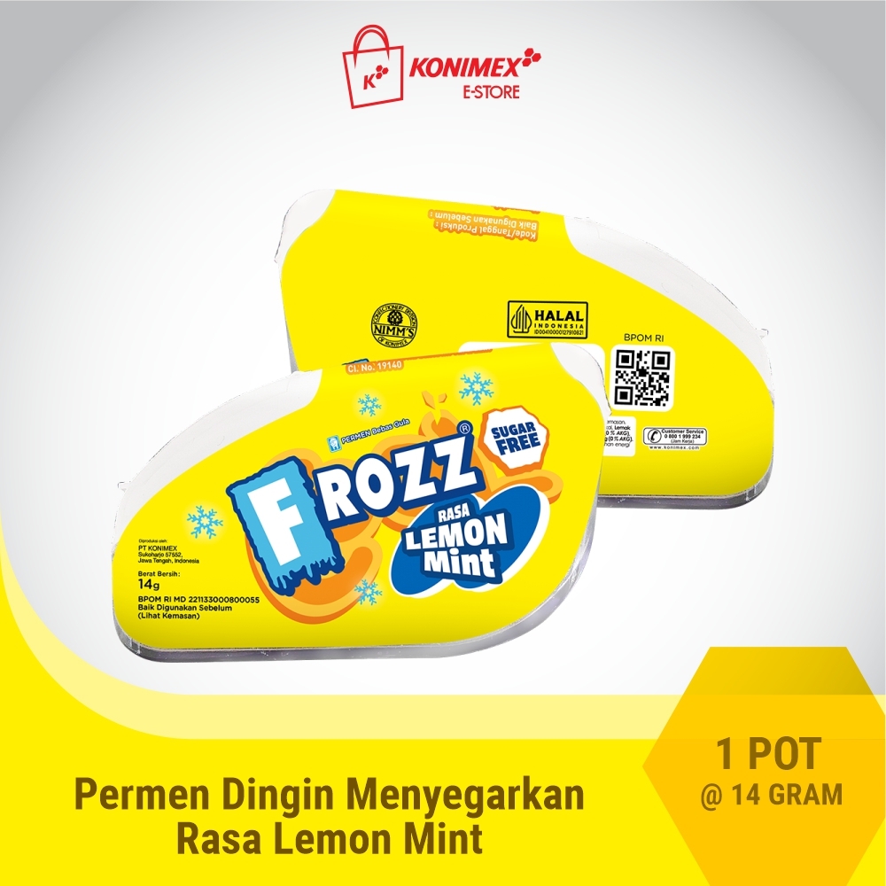 Frozz Lemon Mint permen bebas gula, rendah kalori & dingin m