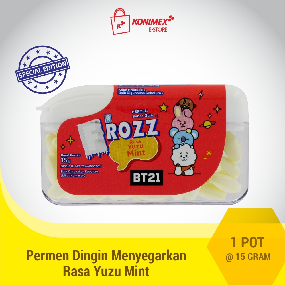 Frozz Yuzu Mint, Permen Bebas Gula, Rendah Kalori & dingin m