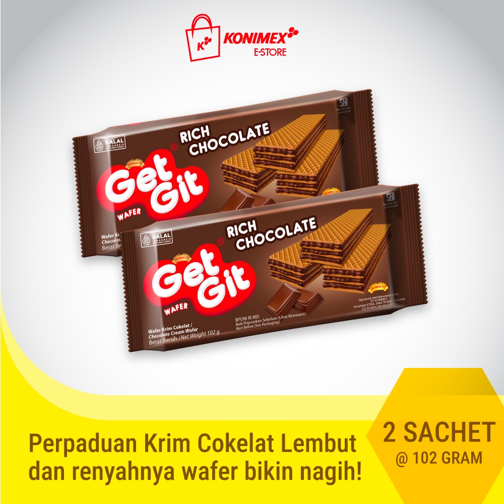 GET GIT Wafer Cokelat 102 G isi 2 Sachet