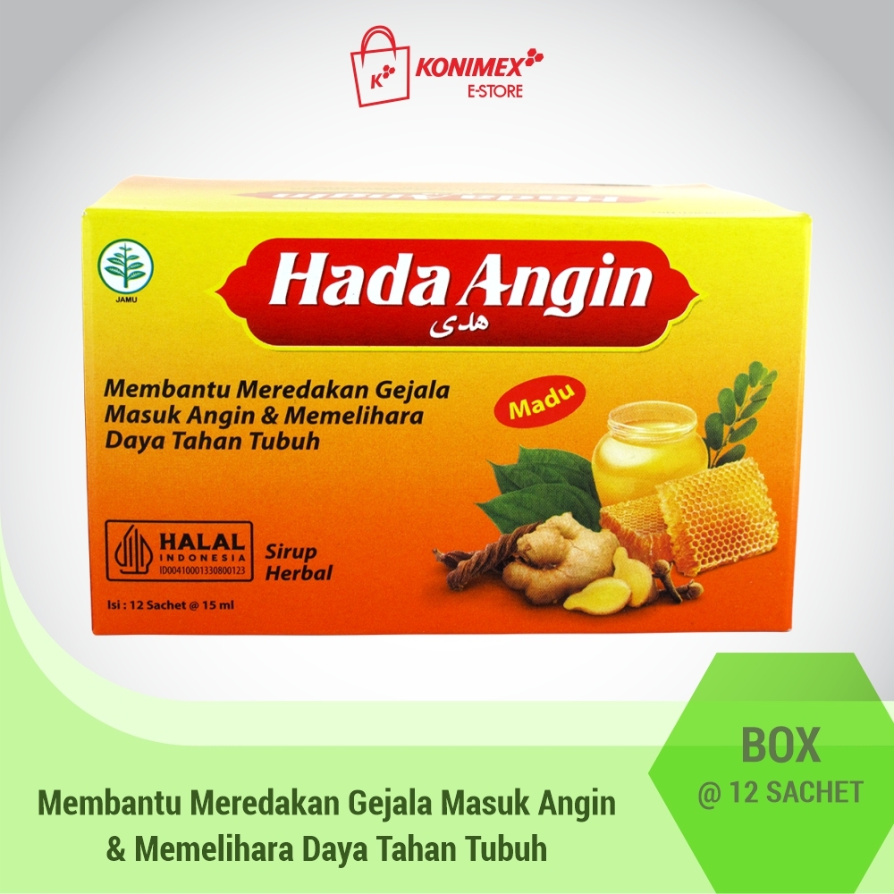 Hada Angin Box 12 Sachet @15ml - Sirup Herbal Masuk Angin