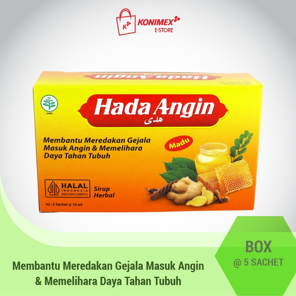 Hada Angin Box 5 Sachet @15ml - Sirup Herbal Masuk Angin