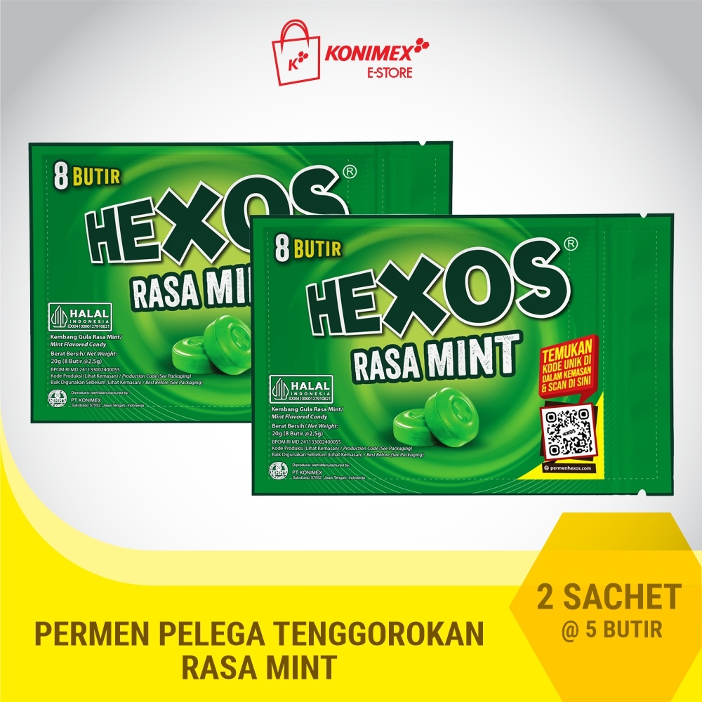 Hexos Mint isi 8 butir 2 pouch