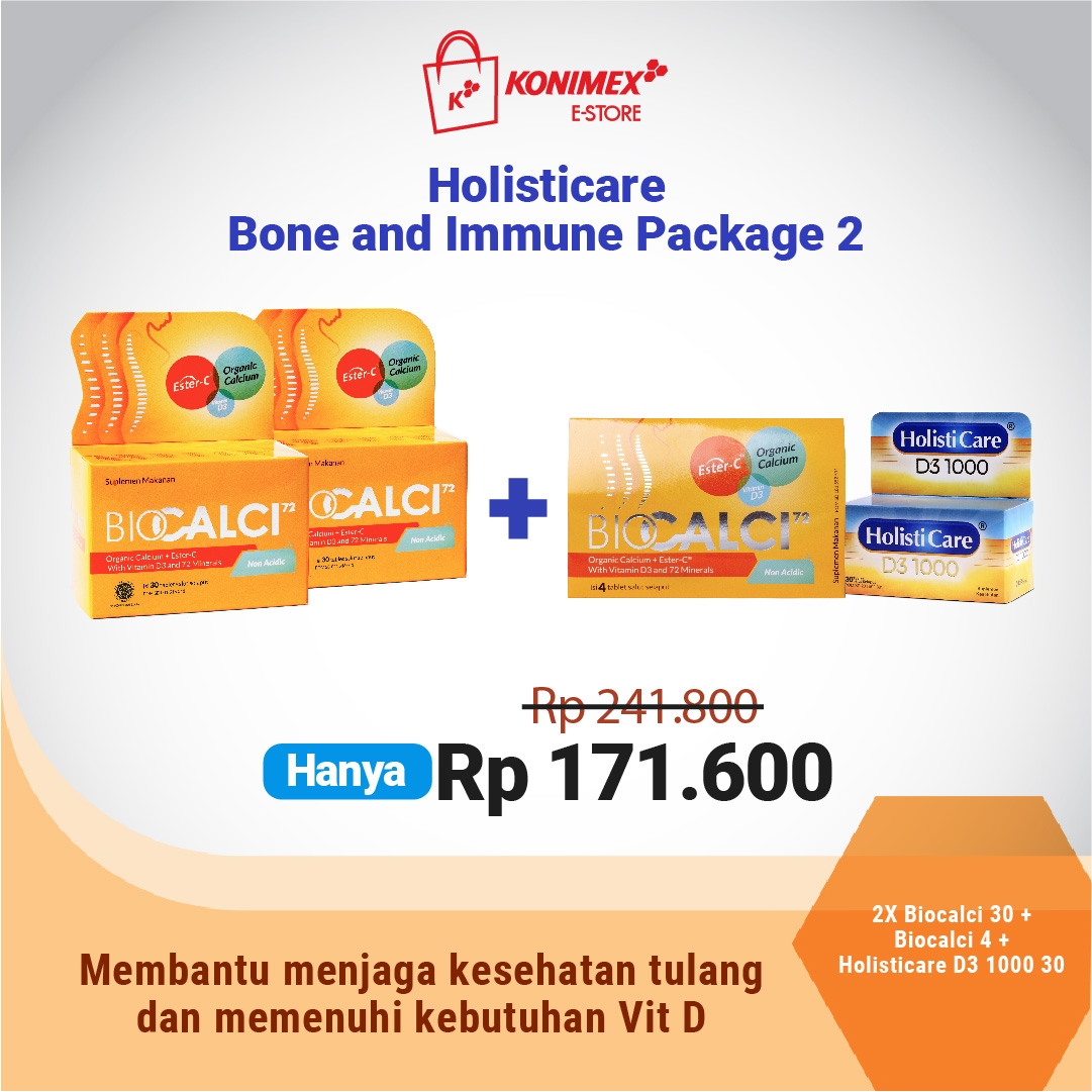 Holisticare Bone and Immune Package 2 : Biocalci + Vit.D3 10