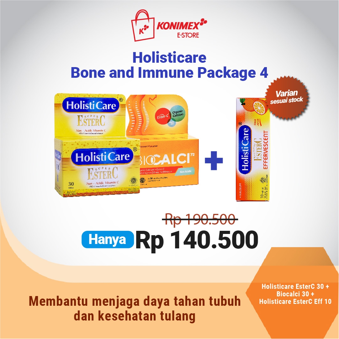 Holisticare Bone and Immune Package 4 Ester C + Calcium Orga