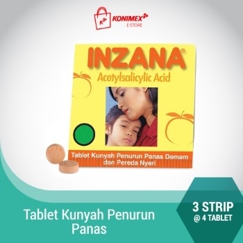 Inzana Tablet Kunyah Penurun Panas - 3 strip