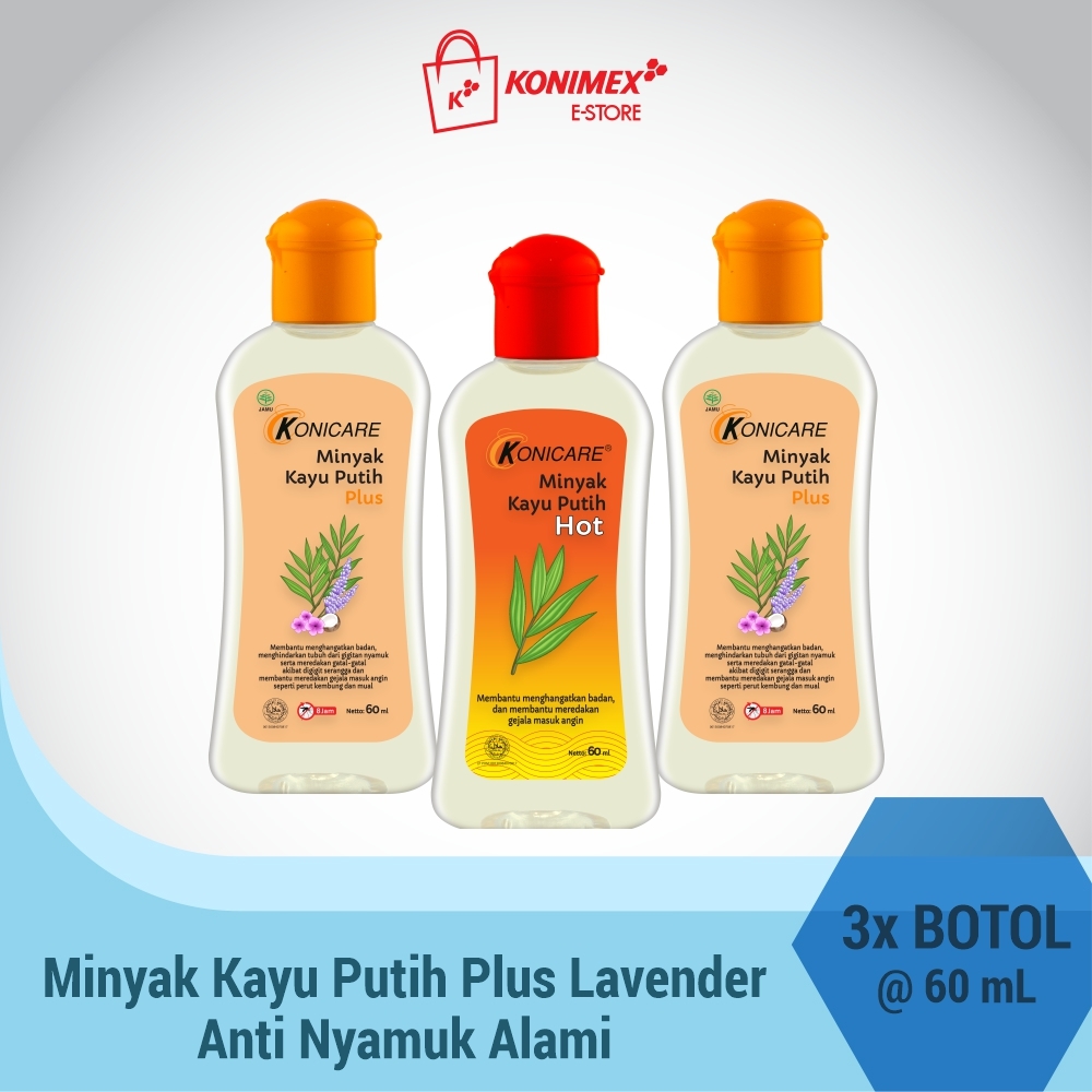 Konicare Paket Minyak Kayu Putih Plus 60 ml + Hot 60 ml (Tri