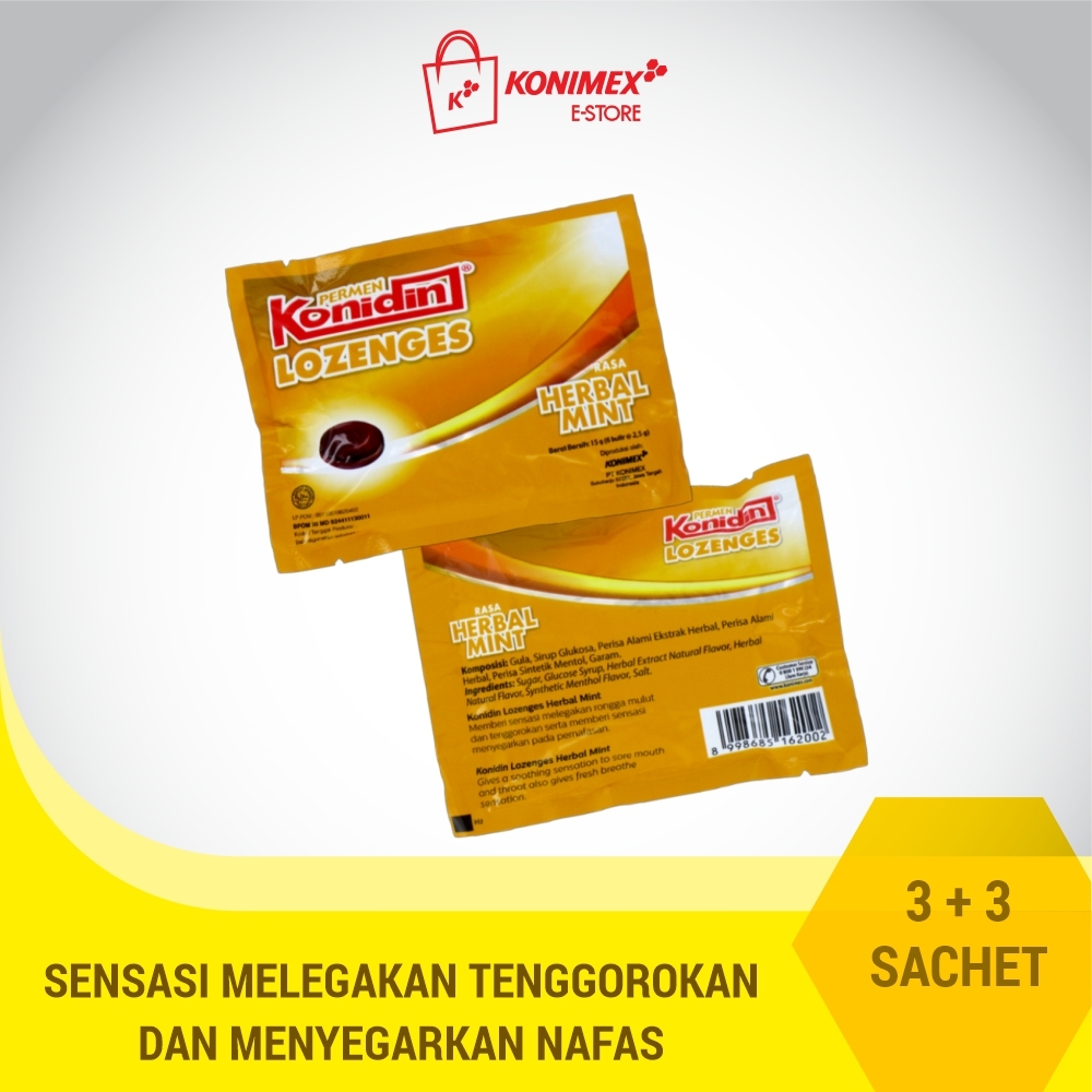 Konidin Lozenges Herbal permen Lozenges Rasa Herbal Mint 1+1