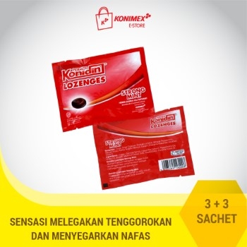 Konidin Lozenges Strong Mint - 3 Sachet Permen Lozenges Rasa