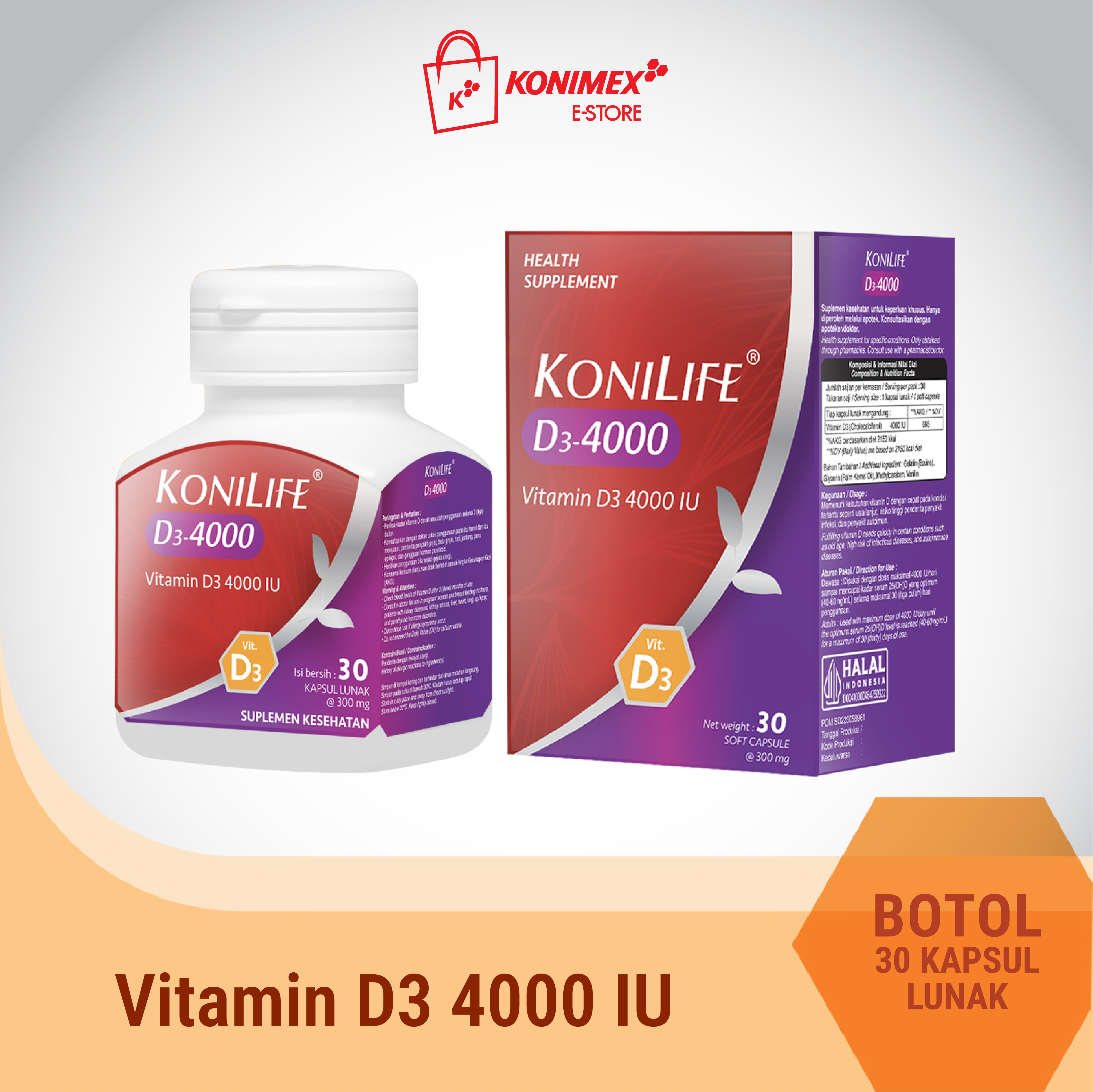 Konilife D3-4000 – Suplemen Vitamin D Untuk Membantu Menjaga
