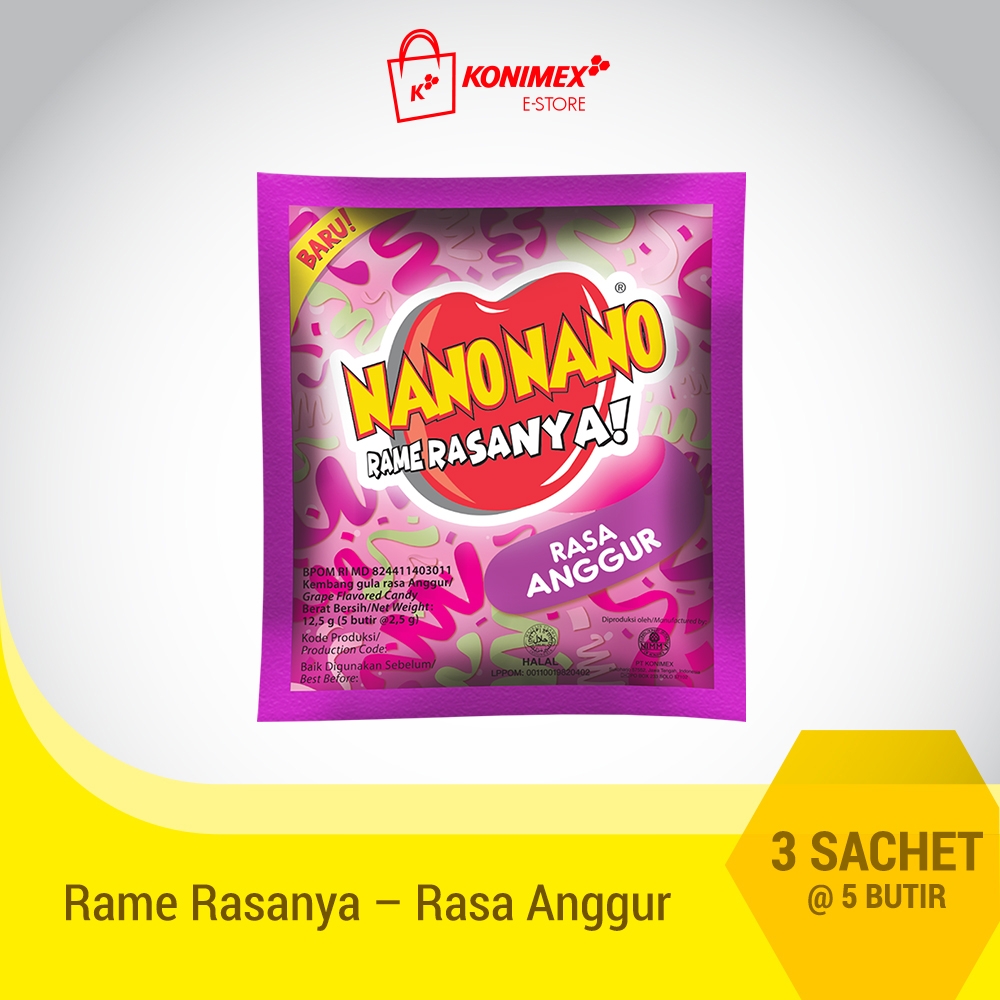 Nano Nano Anggur 3 sachet isi 5 butir