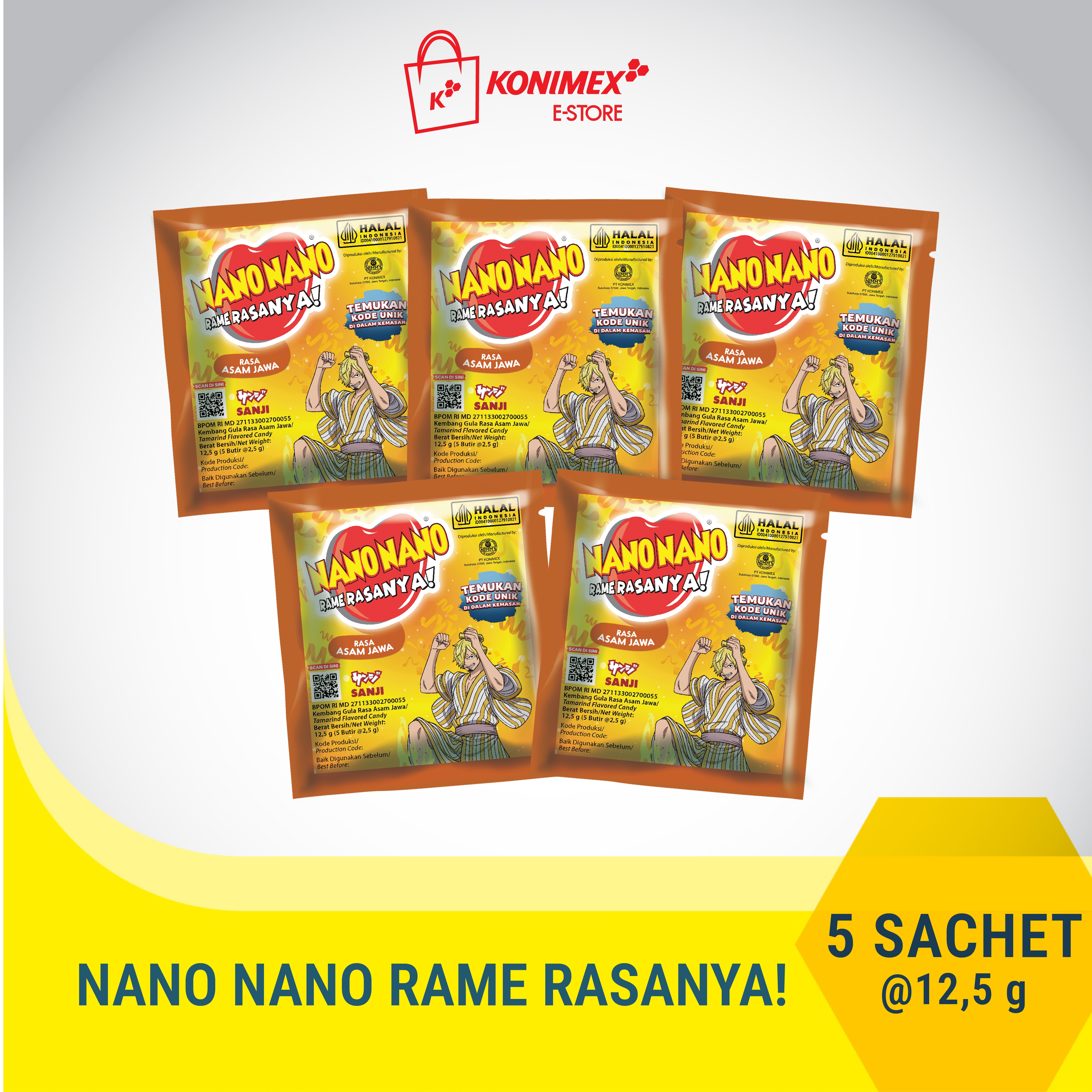 Nano Nano Asem Jawa 5 sachet isi 5 butir