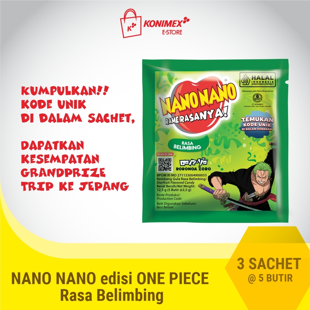 Nano Nano Manisan Belimbing 3 sachet isi 5 butir