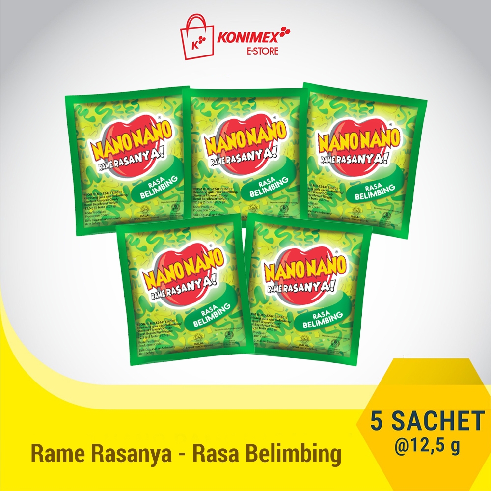 Nano Nano Manisan Belimbing 5 sachet isi 5 butir