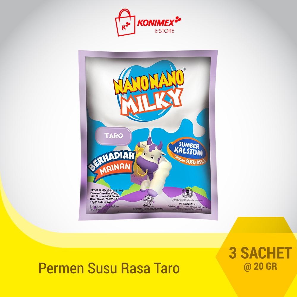 Nano Nano Milky Taro 3 sachet Permen Susu