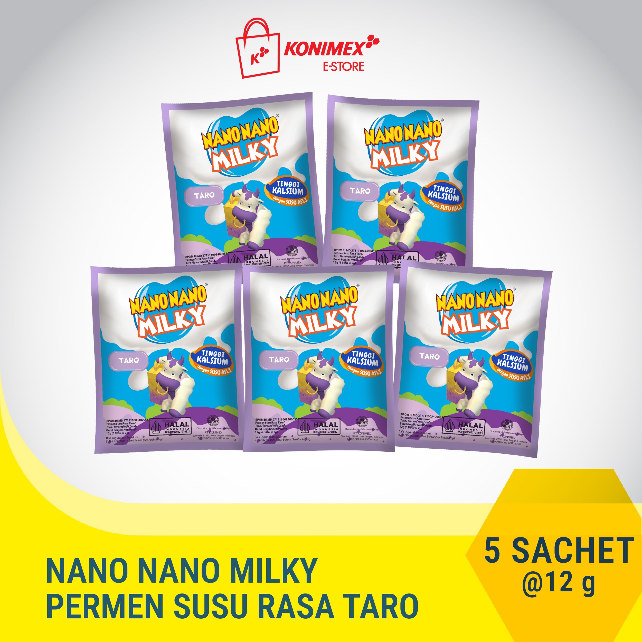Nano Nano Milky Taro 5 sachet Permen Susu