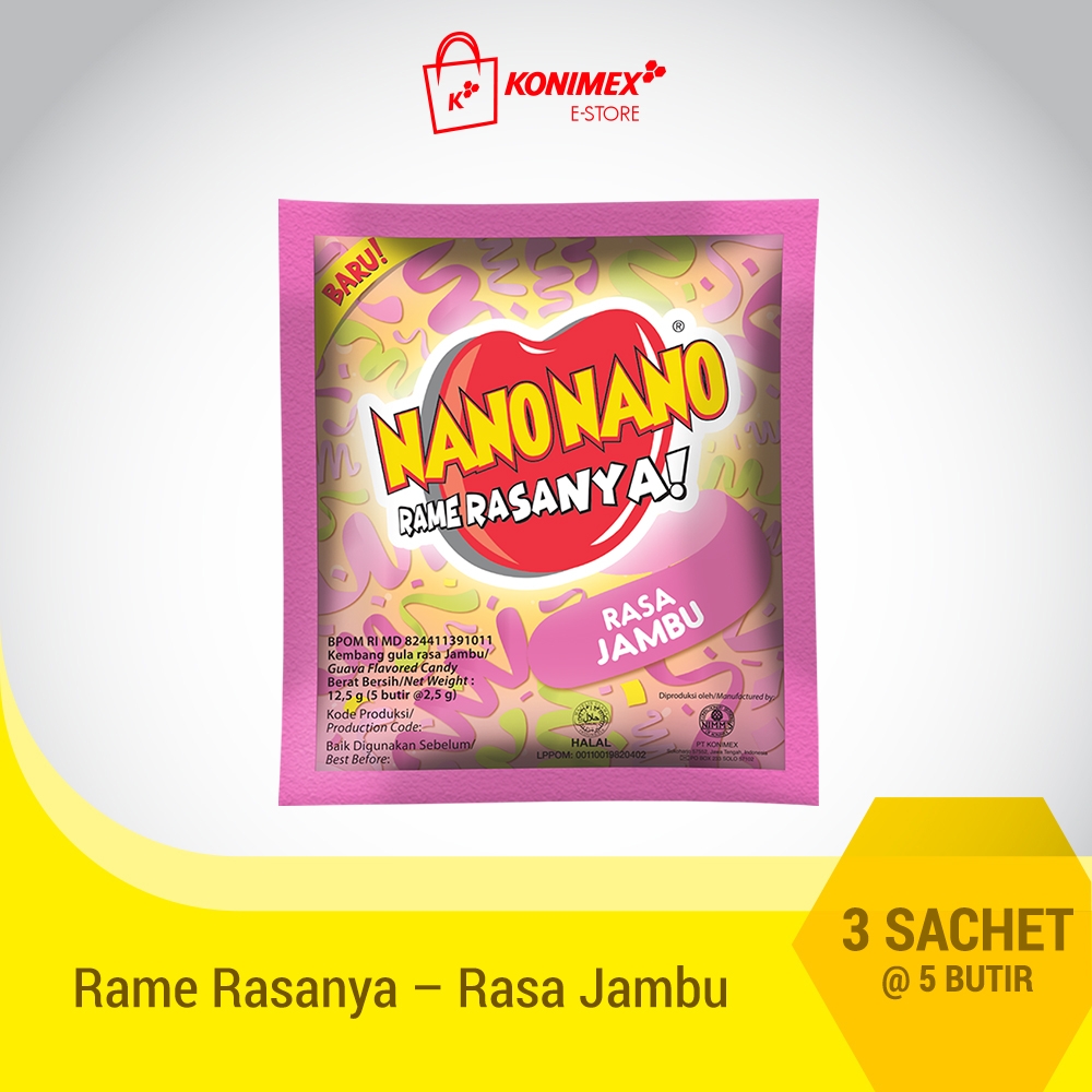 Nano Nano Rasa Jambu 3 sachet isi 5 butir 