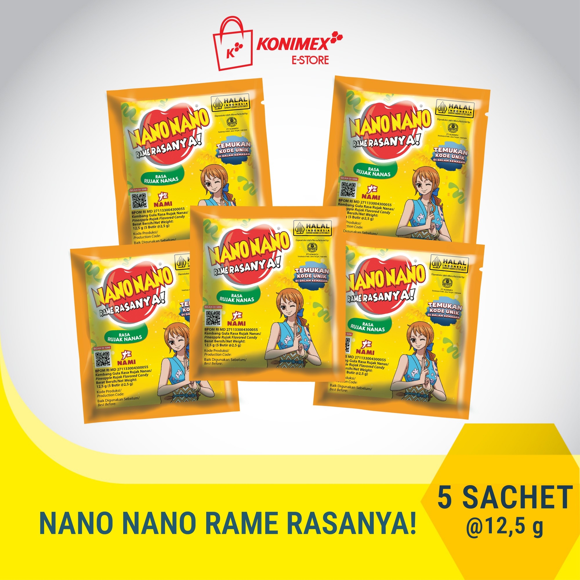 Nano Nano Rujak Nanas 5 sachet isi 5 butir