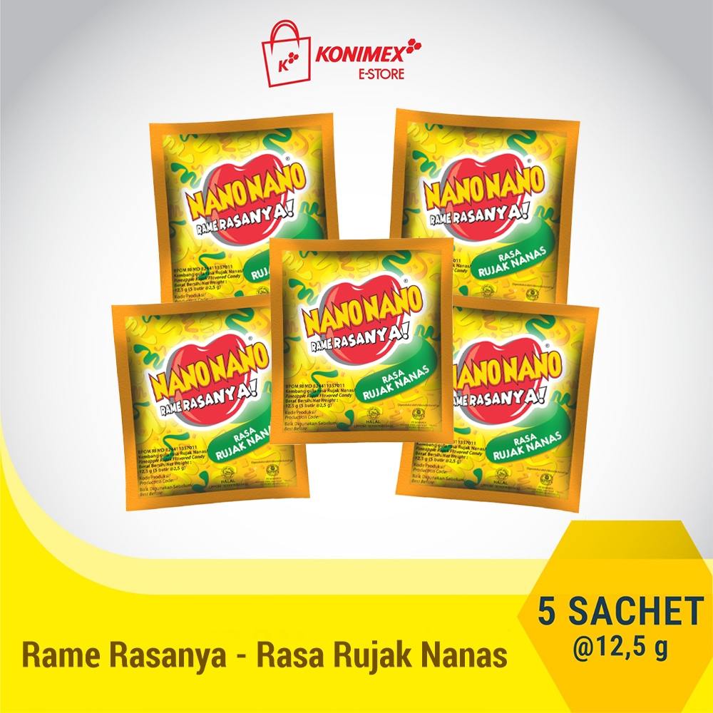 Nano Nano Rujak Nanas 5 sachet isi 5 butir
