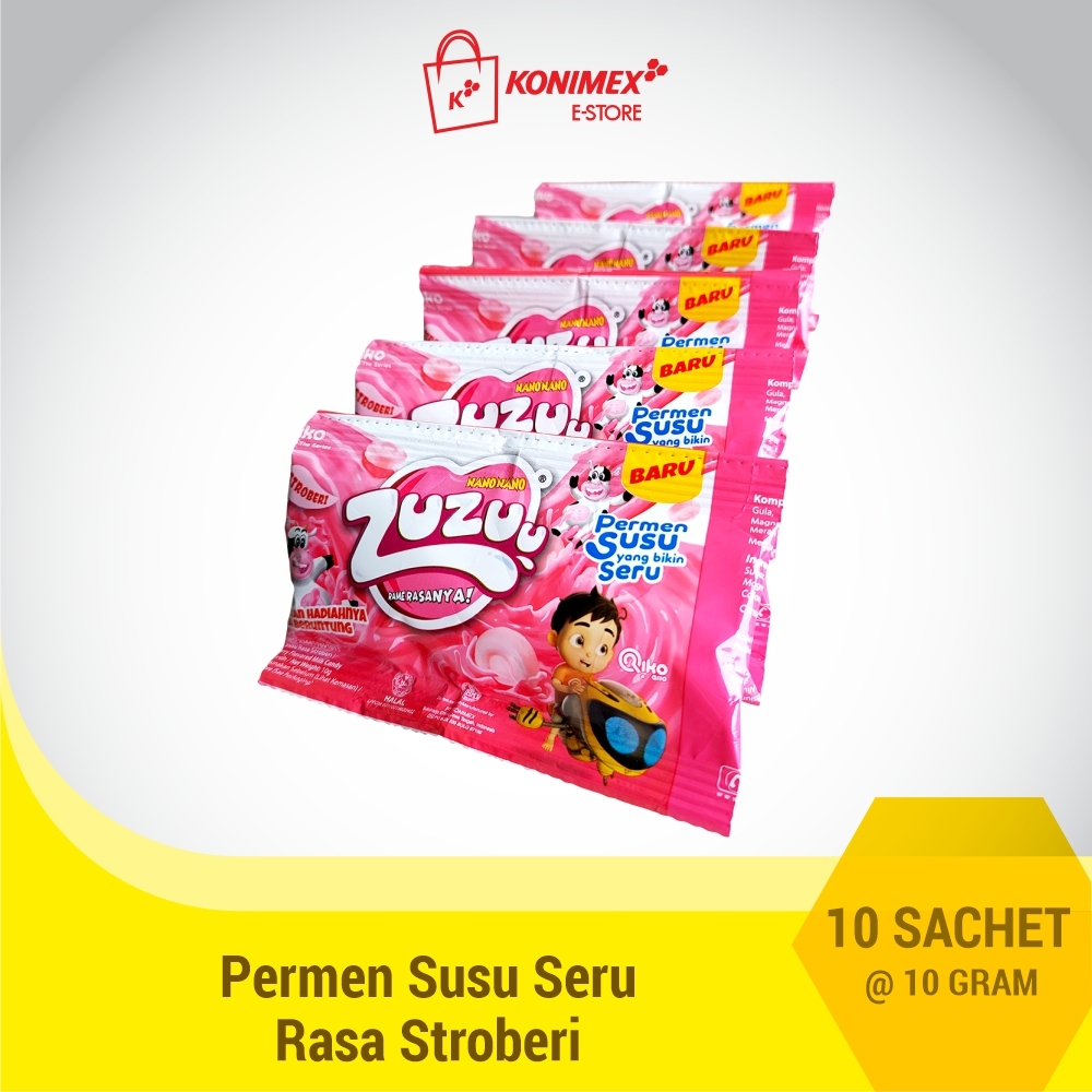 Nano Nano Zuzuu Stroberi 10 G 10 sachet Renteng