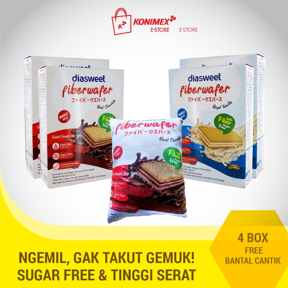 Diasweet Fiberwafer Paket Real Chocolate dan Royal Vanila