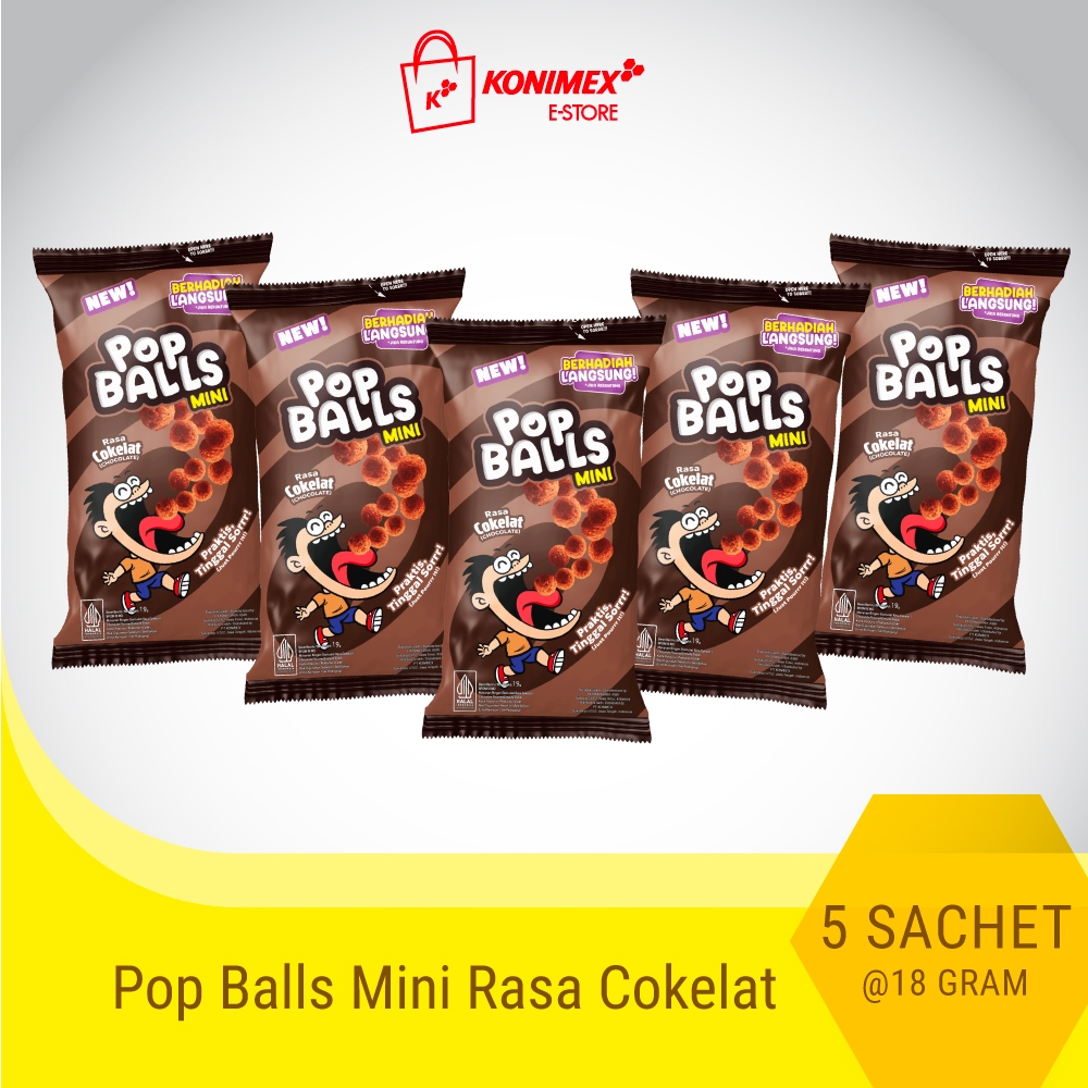 POP BALLS COKELAT 19 GRAM isi 5 Sachet