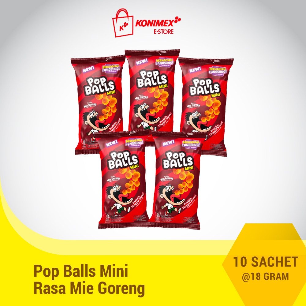 POP BALLS MIE GORENG 18 GRAM isi 10 Sachet