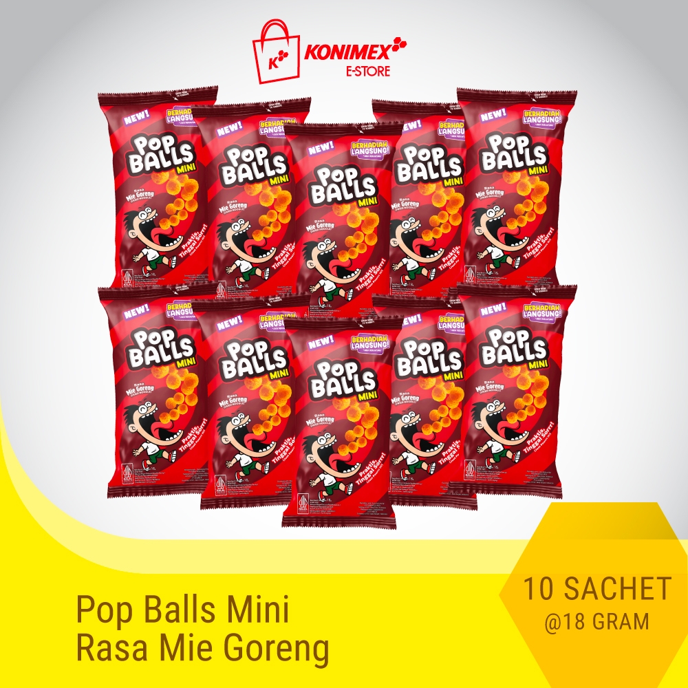 POP BALLS MIE GORENG 18 GRAM isi 10 Sachet
