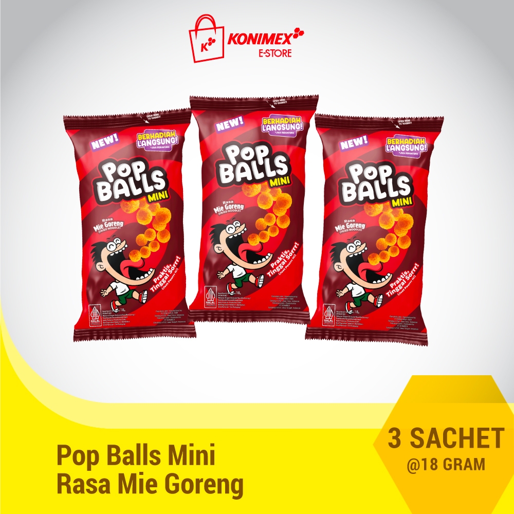POP BALLS MIE GORENG 18 GRAM isi 3 Sachet