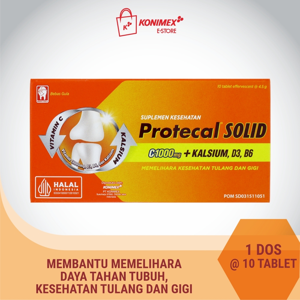 Protecal Solid Vitamin C & Kalsium Doos isi 10 Tulang Sehat 